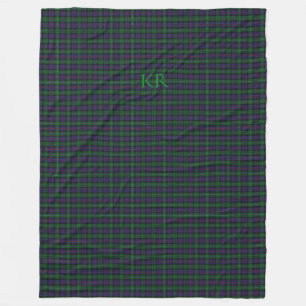 Couverture Polaire Argyll District Tartan avec monogramme / initiales