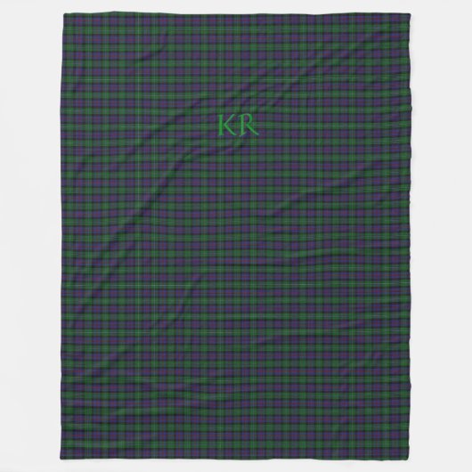 Couverture Polaire Argyll District Tartan avec monogramme / initiales (Devant)