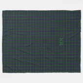 Couverture Polaire Argyll District Tartan avec monogramme / initiales (Devant (Horizontal))