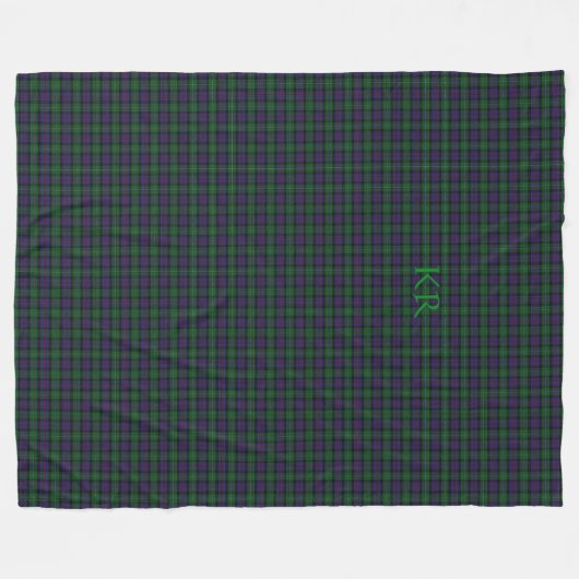 Couverture Polaire Argyll District Tartan avec monogramme / initiales (Devant (Horizontal))