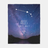 Couverture Polaire Aries | Constellation Zodiaque personnalisée (Devant)