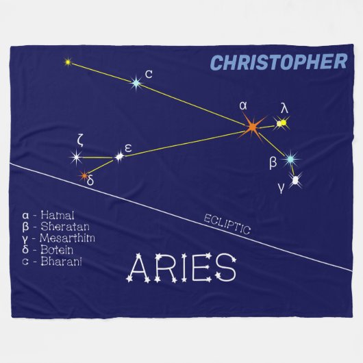 Couverture Polaire Aries de Zodiac Constellation (Devant (Horizontal))