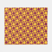 Couverture Polaire Arizona Maroon and Gold Check Pattern (Devant (Horizontal))
