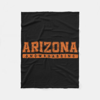 Couverture Polaire Arizona Snowboard Orange Texte Vintage