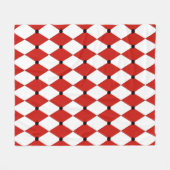 Couverture Polaire Arlequin blanc et rouge point noir (Devant (Horizontal))