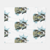 Couverture Polaire Arlequin grand Danois dans les flocons de neige (Devant (Horizontal))