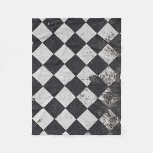 Couverture Polaire Arlequin noir et blanc (Devant)