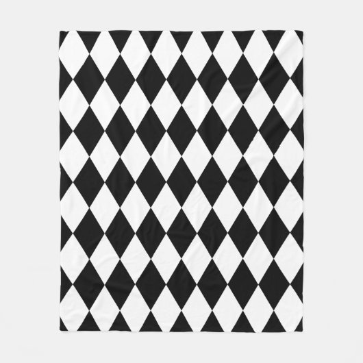 Couverture Polaire Arlequin noir et blanc (Devant)