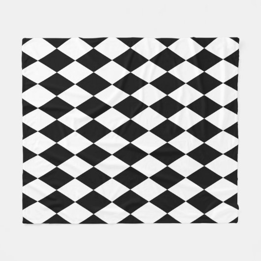 Couverture Polaire Arlequin noir et blanc (Devant (Horizontal))