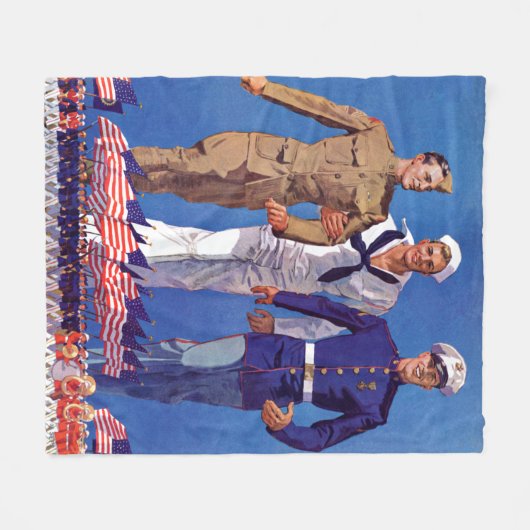 Couverture Polaire Armée, marine et marines (Devant (Horizontal))