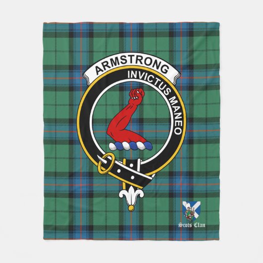 Couverture Polaire Armstrong Ancien Clan Badge Tartan Plaid (Devant)