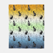 Couverture Polaire AroAce Agender Pride Chat noir - Mystical Witchy (Devant)