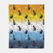 Couverture Polaire AroAce Agender Pride Chat noir - Mystical Witchy (Devant)