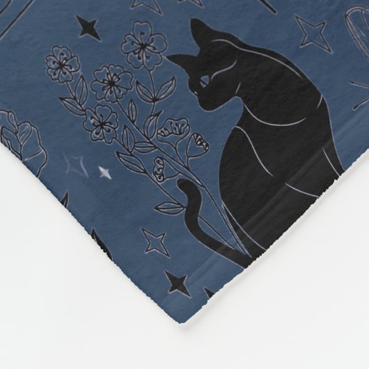 Couverture Polaire AroAce Agender Pride Chat noir - Mystical Witchy (Coin)