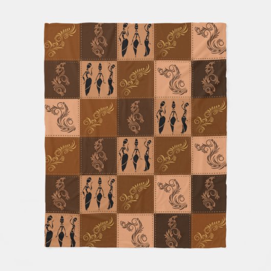 Couverture Polaire Arôme de café. Patchwork. (Devant)