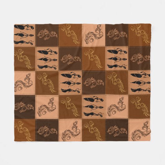 Couverture Polaire Arôme de café. Patchwork. (Devant (Horizontal))