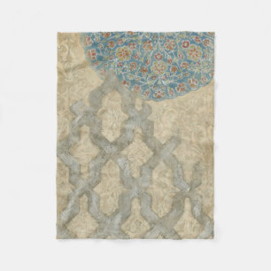 Couverture Polaire Arrangement floral argenté décoratif de tapisserie