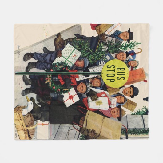 Couverture Polaire Arrêt de bus à Noël (Devant (Horizontal))