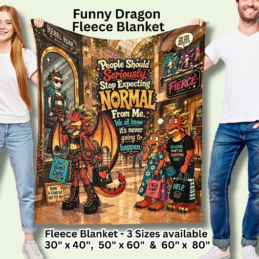 Couverture Polaire Arrête d'attendre la normalité de moi, dragon drôl