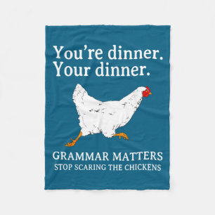 Couverture Polaire Arrêtez d'ing les poulets Grammaire anglaise drôle