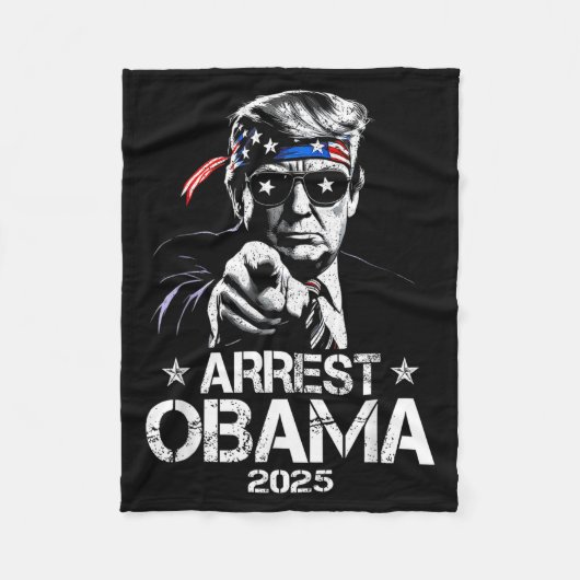 Couverture Polaire Arrêtez Obama 2025 Conception de drapeau américain (Devant)