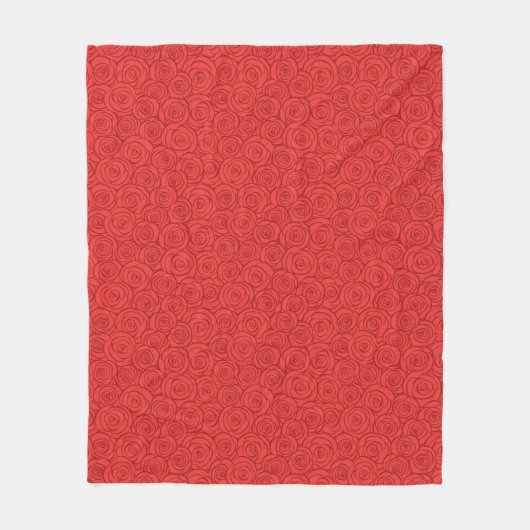 Couverture Polaire Arrière - plan abstrait de roses rouges (Devant)