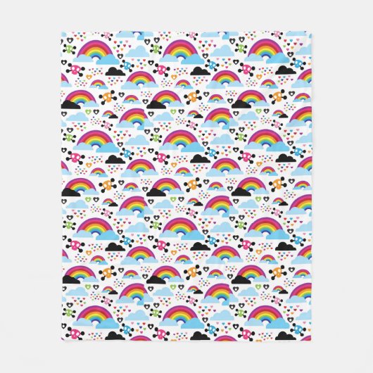 Couverture Polaire Arrière - plan adolescent de crâne d'arc-en-ciel (Devant)