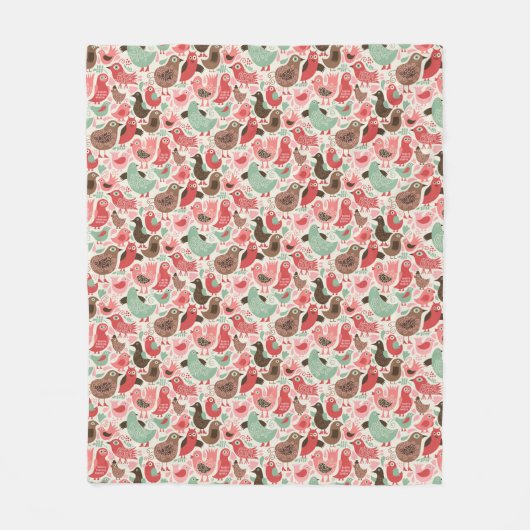 Couverture Polaire arrière - plan avec les oiseaux mignons (Devant)