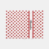 Couverture Polaire Arrière - plan blanc blanc Polka Pointe personnali (Devant (Horizontal))