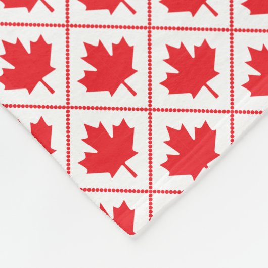 Couverture Polaire Arrière - plan blanc Feuille d'érable rouge canadi (Coin)