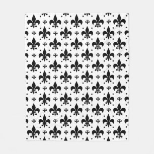 Couverture Polaire Arrière - plan blanc Fleur-de-lis Motif design