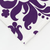 Couverture Polaire Arrière - plan blanc monogramme violet de Damas fl (Coin)