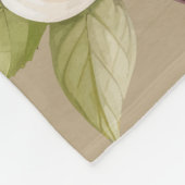 Couverture Polaire Arrière - plan brun aux fleurs blanches (Coin)