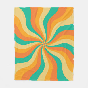 Couverture Polaire Arrière - plan coloré Retro les années 70 Sunburst