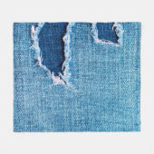 Couverture Polaire Arrière - plan de denim texturé. Trou déchiré dans (Devant (Horizontal))