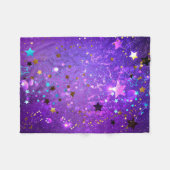 Couverture Polaire Arrière - plan de feuille violet avec étoiles (Devant (Horizontal))