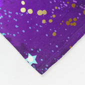 Couverture Polaire Arrière - plan de feuille violet avec étoiles (Coin)