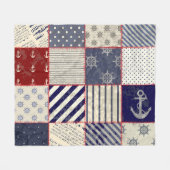 Couverture Polaire Arrière - plan de hachurage de style nautique (Devant (Horizontal))