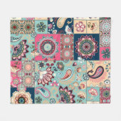 Couverture Polaire Arrière - plan de patchwork sans couture avec cach (Devant (Horizontal))