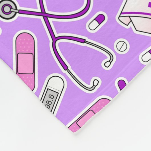 Couverture Polaire Arrière - plan de pourpre d'impression d'amour (Coin)