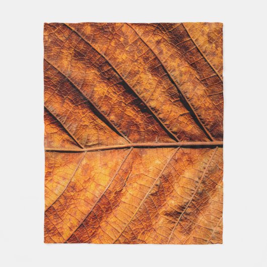 Couverture Polaire Arrière - plan de texture feuille sèche (Devant)