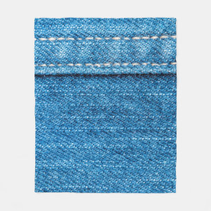 Couverture Polaire Arrière - plan de texture jeans bleu.