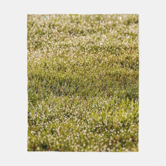 Couverture Polaire Arrière - plan d'herbe fraîche vert printemps, ave (Devant)