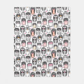 Couverture Polaire arrière - plan d'illustration d'oiseau de pingouin (Devant)