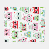 Couverture Polaire arrière - plan en pastel de hibou de couleur de (Devant (Horizontal))