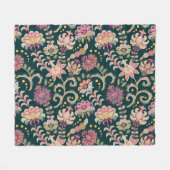 Couverture Polaire Arrière - plan floral rose foncé (Devant (Horizontal))