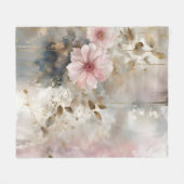 Couverture Polaire Arrière - plan gris rose et or Wabi-Sabi (Devant (Horizontal))