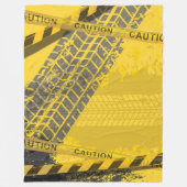 Couverture Polaire Arrière - plan jaune de piste de pneu noir (Devant)