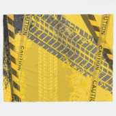 Couverture Polaire Arrière - plan jaune de piste de pneu noir (Devant (Horizontal))