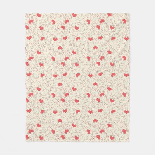 Couverture Polaire Arrière - plan mignon de coeurs (Devant)